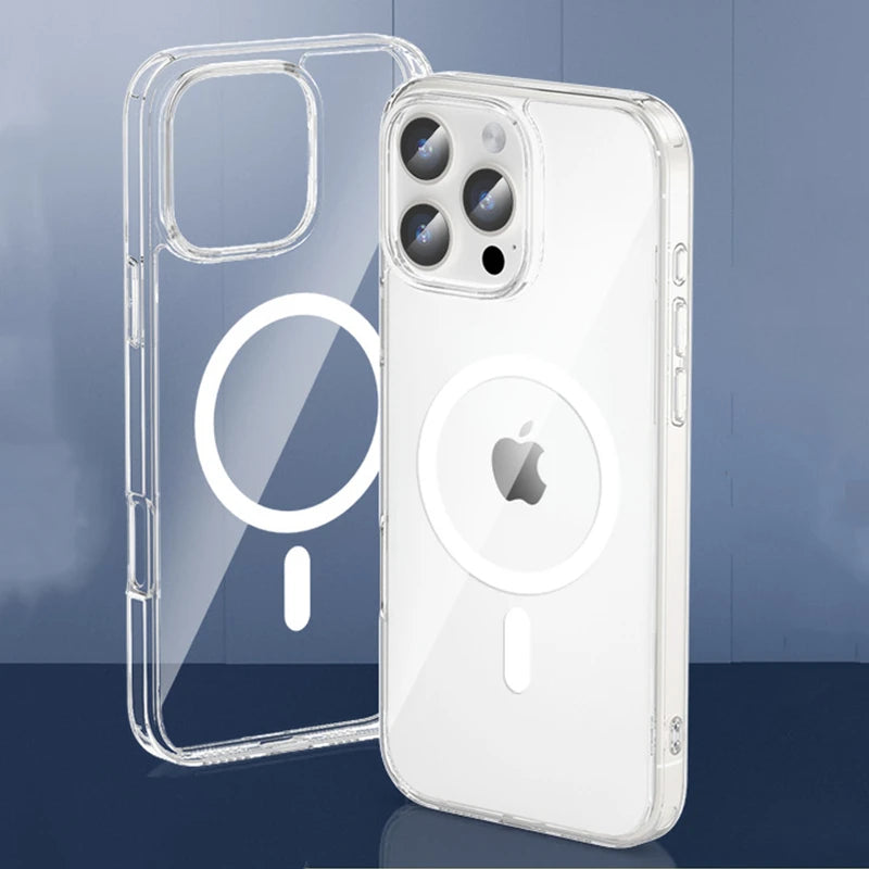 Coque Transparente Magnétique MagSafe – iPhone 12 à 17 Pro Max