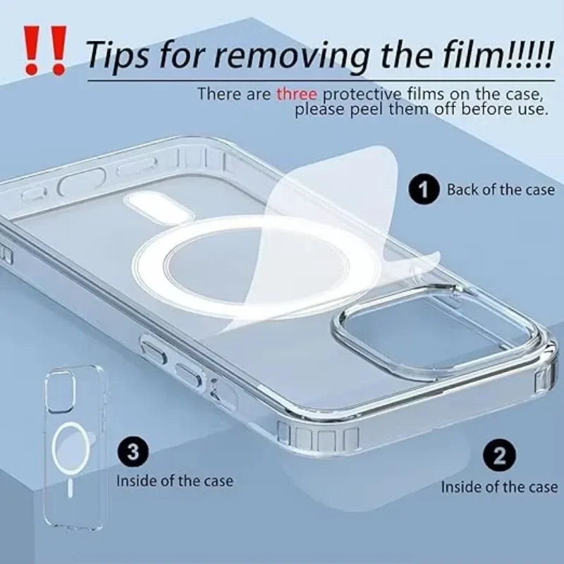 Coque Transparente Magnétique MagSafe – iPhone 12 à 17 Pro Max