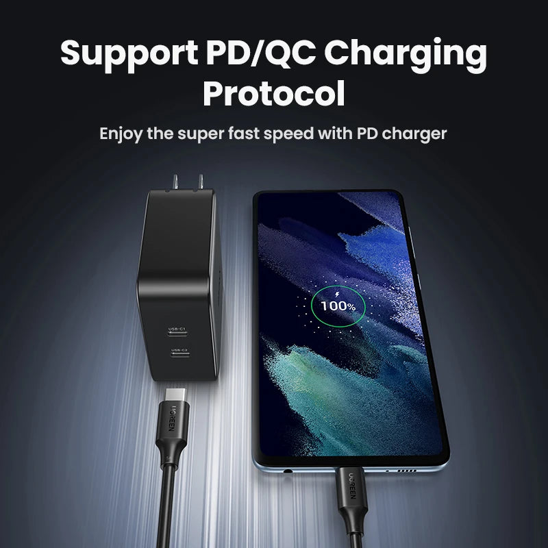 Câble USB-C 100W Charge Rapide – Compatible iPhone 16, MacBook, iPad