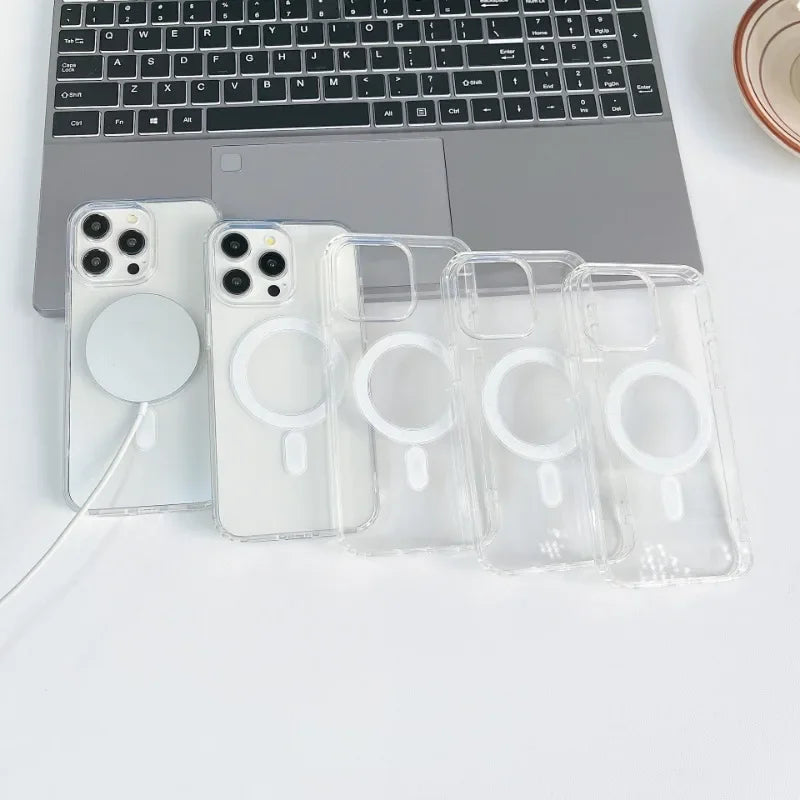 Coque Transparente Magnétique MagSafe – iPhone 12 à 17 Pro Max